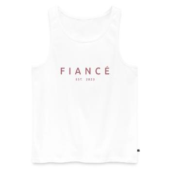 Verlobte Est. 2023 Verlobungsgeschenk Hochzeit des Bräutigams - Männer Premium Bio Tank Top - Weiß - Vorne - Michal (187cm)