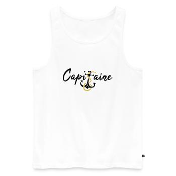Capitaine Kapitän französisch Boot Yacht Geschenk - Männer Premium Bio Tank Top - Weiß - Vorne - Michal (187cm)
