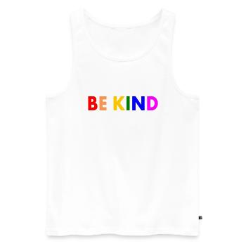 Be kind - Männer Premium Bio Tank Top - Weiß - Vorne - AI Model Male 178 light (178cm)