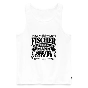 fischer aber viel cooler - Männer Premium Bio Tank Top - Weiß - Vorne - Michal (187cm)
