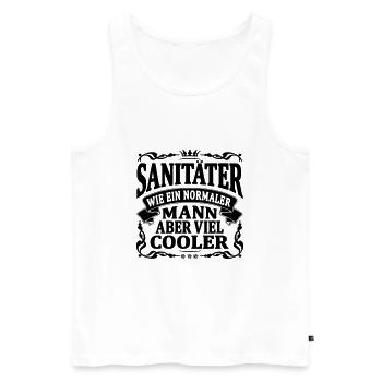 sanitäter aber viel cooler - Männer Premium Bio Tank Top - Weiß - Vorne - Michal (187cm)