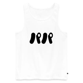 Japanese Papa パパ | Nihongo Language - Men's Premium Organic Tank Top - white - Front - AI Model Male 178 light (178cm)