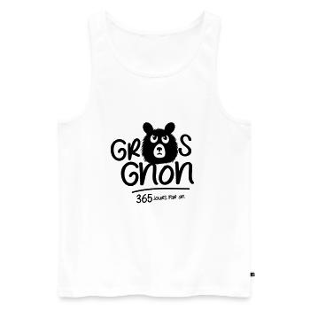 Grumpy bear 365 days a year! - Men's Premium Organic Tank Top - white - Front - AI Model Male 178 light (178cm)