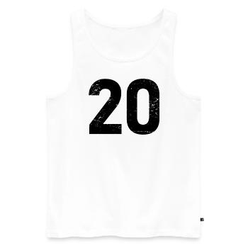 Cool Number 20 - 20 ans 20th Birthday Gift - Débardeur bio Premium Homme - blanc - Devant - Michal (187cm)
