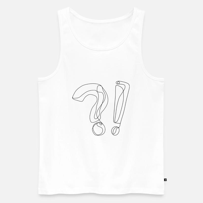 Fragezeichen Ausrufezeichen - Männer Premium Bio Tank Top - Weiß