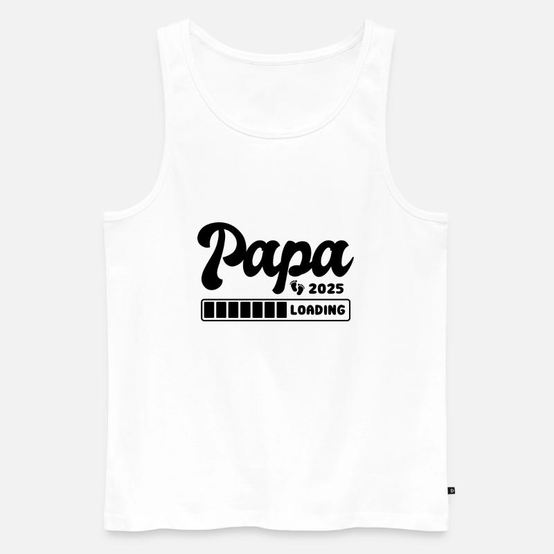 Papa 2025 loading - Schwangerschaft - Geschenk - Männer Premium Bio Tank Top - Weiß