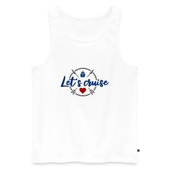 Let's cruise - Männer Premium Bio Tank Top - Weiß - Vorne - AI Model Male 178 light (178cm)