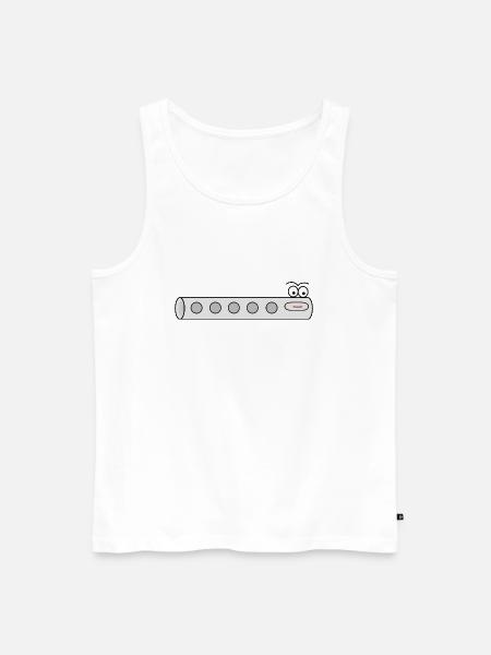 Comic Figur Querflöte - Männer Premium Bio Tank Top - Weiß