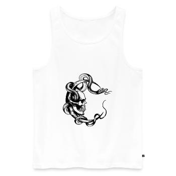 SKULL - Men's Premium Organic Tank Top - white - Front - Michal (187cm)