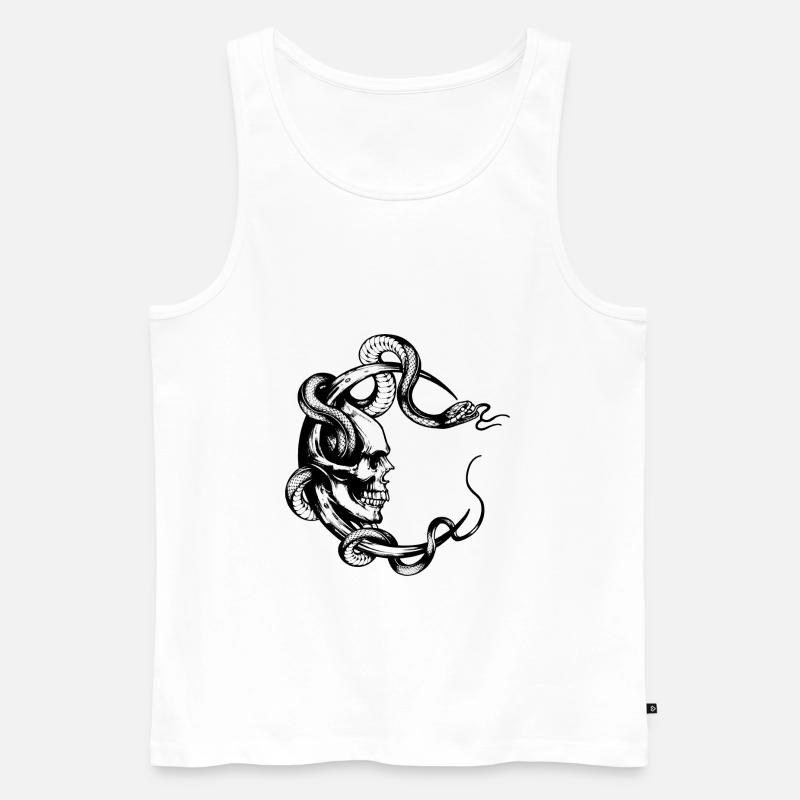 SCHÄDEL - Männer Premium Bio Tank Top - Weiß