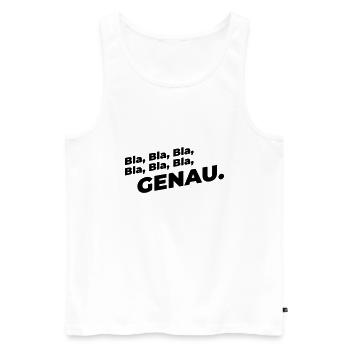 Genau - Männer Premium Bio Tank Top - Weiß - Vorne - Michal (187cm)