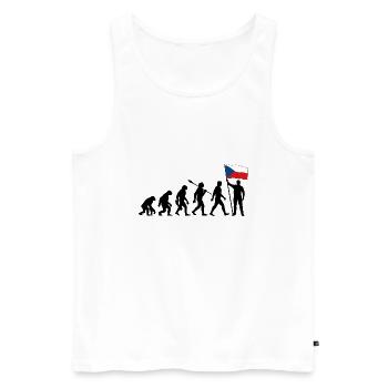 Tschechien - Evolution - Flagge - Nation - Männer Premium Bio Tank Top - Weiß - Vorne - Michal (187cm)