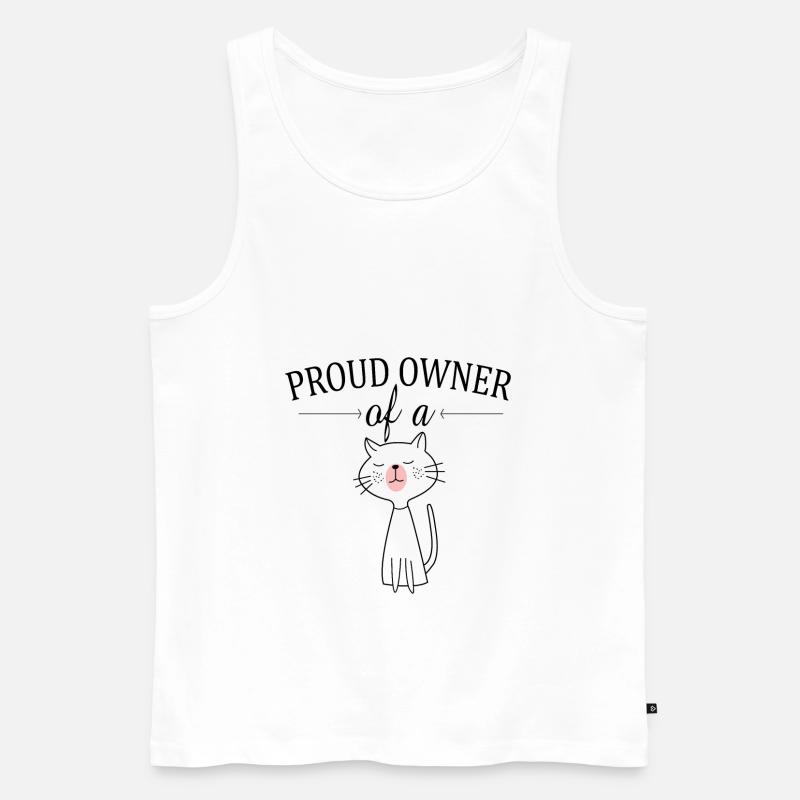Stolzer besitzer einer Katze - Männer Premium Bio Tank Top - Weiß