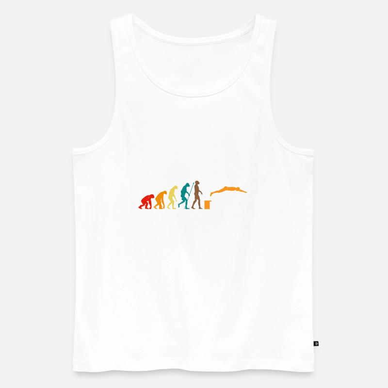 Schwimmen Evolution Schwimmer Schwimmsport - Männer Premium Bio Tank Top - Weiß
