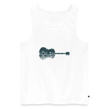 akustische Gitarre - Waldsee - Natur - Spiegelung - Männer Premium Bio Tank Top - Weiß - Vorne - Michal (187cm)