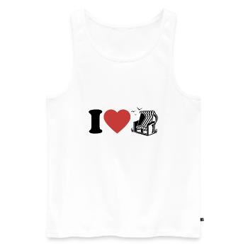 I Love Chaise de plage - Coeur - Hobby - Débardeur bio Premium Homme - blanc - Devant - Michal (187cm)