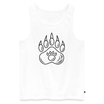 Mamabär Pfotenabdrücke Bär - Männer Premium Bio Tank Top - Weiß - Vorne - Michal (187cm)