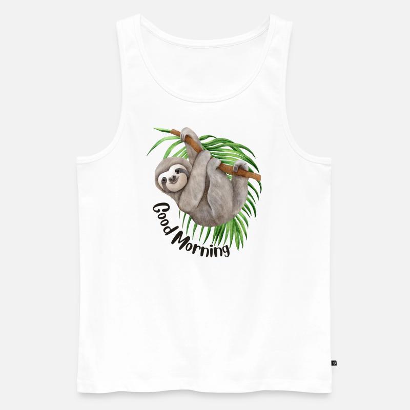 Faultier - Männer Premium Bio Tank Top - Weiß