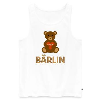 I love Bärlin - Männer Premium Bio Tank Top - Weiß - Vorne - Michal (187cm)