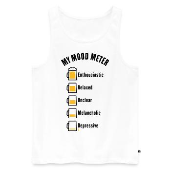 My Mood Meter (Bier / Biertrinker / V1 / POS) - Männer Premium Bio Tank Top - Weiß - Vorne - AI Model Male 178 light (178cm)