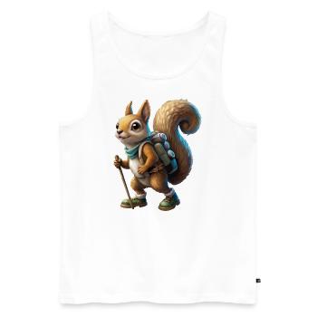 Squirrel Hiking Mountaineering Outfit - Men's Premium Organic Tank Top - white - Front - Michal (187cm)