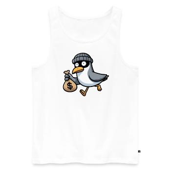 Bank robber thief North Sea gangster seagull money bank - Men's Premium Organic Tank Top - white - Front - Michal (187cm)