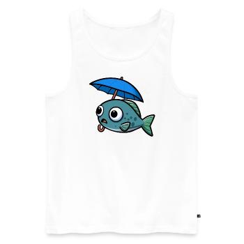 Water Lake Sea Fish Umbrella Rain - Men's Premium Organic Tank Top - white - Front - Michal (187cm)