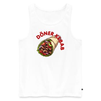 Döner Kebab Dürüm Yufka Sandwich Cuisine de rue allemande - Débardeur bio Premium Homme - blanc - Devant - Michal (187cm)