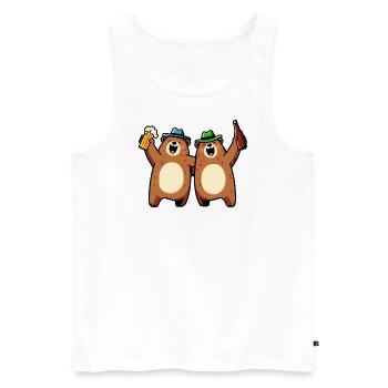 Bärlin Party Beer Bear Hat Gang - Prost Berlin - Débardeur bio Premium Homme - blanc - Devant - AI Model Male 178 light (178cm)