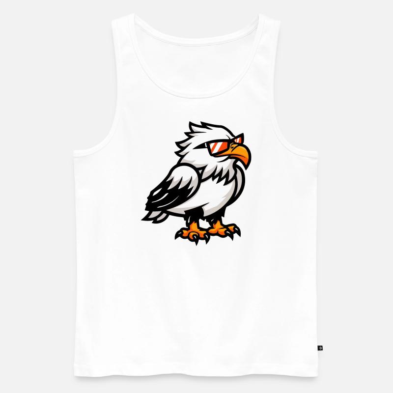 Adler Comic Cool - Männer Premium Bio Tank Top - Weiß