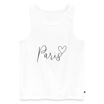 Paris Coeur Inscription - Débardeur bio Premium Homme - blanc - Devant - AI Model Male 178 light (178cm)