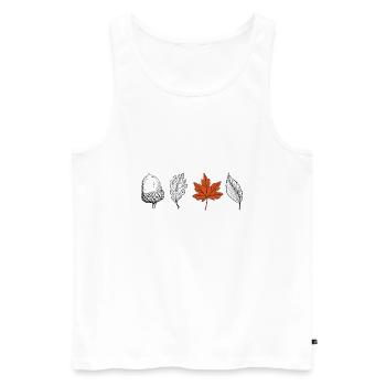 Forest foliage leaves autumn oak beech gift - Men's Premium Organic Tank Top - white - Front - AI Model Male 178 light (178cm)