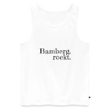 Bamberg rockt - Textdesign mit Stadtnamen - Männer Premium Bio Tank Top - Weiß - Vorne - Michal (187cm)