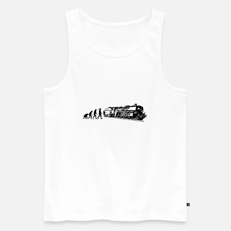 Evolution steam locomotive - Men's Premium Organic Tank Top - white