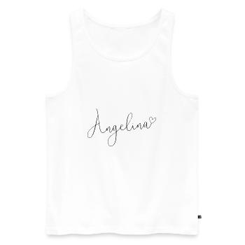 Angelina Name First Name Girl - Men's Premium Organic Tank Top - white - Front - Michal (187cm)