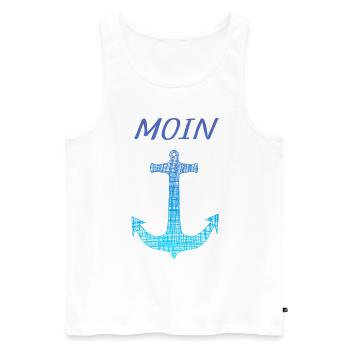 Moin - Männer Premium Bio Tank Top - Weiß - Vorne - Michal (187cm)