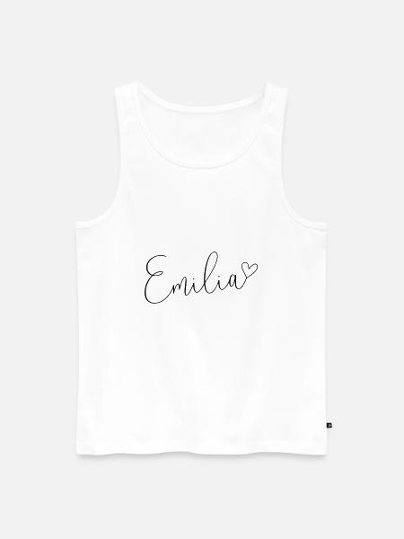 Emilia Name First Name Girl - Men's Premium Organic Tank Top - white