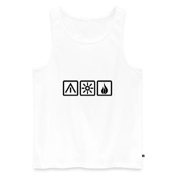 Tent sun fire - Men's Premium Organic Tank Top - white - Front - AI Model Male 178 light (178cm)