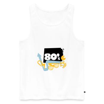 Années 80 - Débardeur bio Premium Homme - blanc - Devant - Michal (187cm)