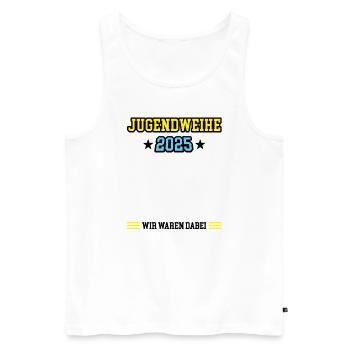 Jugendweihe 2025 Gästebuch Outfit Feier Teenager - Männer Premium Bio Tank Top - Weiß - Vorne - AI Model Male 178 light (178cm)
