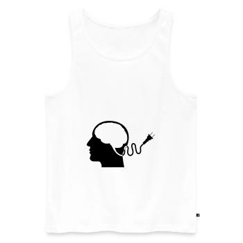 When the battery is empty... - Men's Premium Organic Tank Top - white - Front - Michal (187cm)