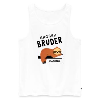 Großer Bruder Loading Faultier - Männer Premium Bio Tank Top - Weiß - Vorne - Michal (187cm)