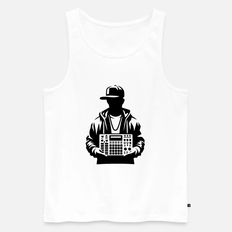 Beatmaker Halte-Sampler - Männer Premium Bio Tank Top - Weiß