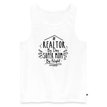 Realtor By Day Super Mom By Night Real Estate - Débardeur bio Premium Homme - blanc - Devant - Michal (187cm)