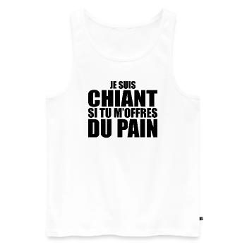 Mann, der anbetet: Brot. Lustiger Design-Humor - Männer Premium Bio Tank Top - Weiß - Vorne - Michal (187cm)