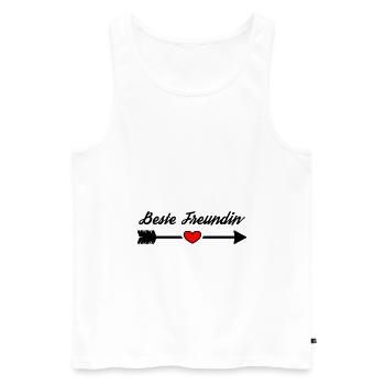 Beste Freundin Pfeil Symbol Herz - Männer Premium Bio Tank Top - Weiß - Vorne - Michal (187cm)