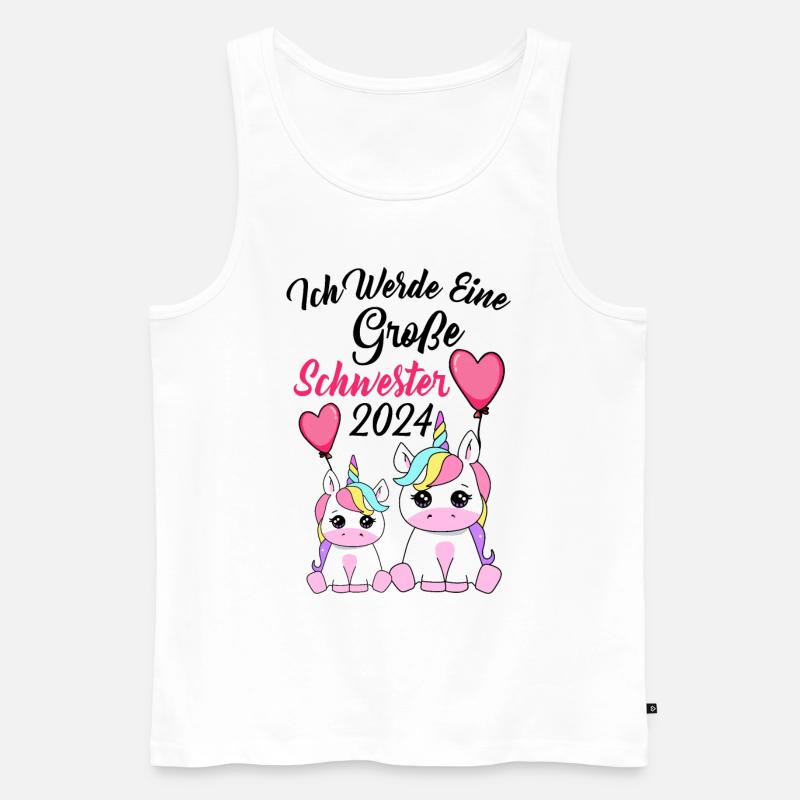 Große Schwester 2024 - Männer Premium Bio Tank Top - Weiß