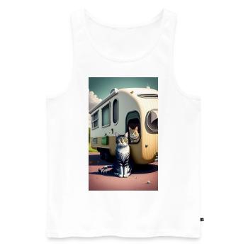 The best memories are made camping - Men's Premium Organic Tank Top - white - Front - Michal (187cm)