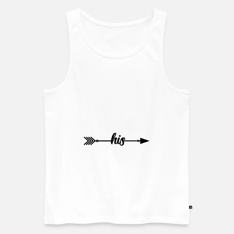 Pfeil His - Männer Premium Bio Tank Top - Weiß