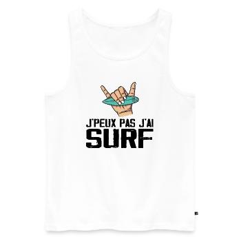 Je Peux Pas J'ai Surf - Débardeur bio Premium Homme - blanc - Devant - Michal (187cm)